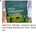 Irene Aldridge Continues To Receive Glowing Endorsements on her HFT Book